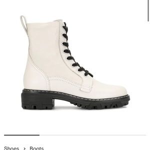 Rag&bone - white leather lace up boots, Size 37